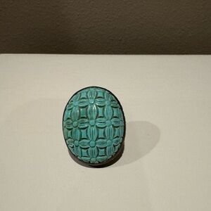 Turquoise Carved Ring